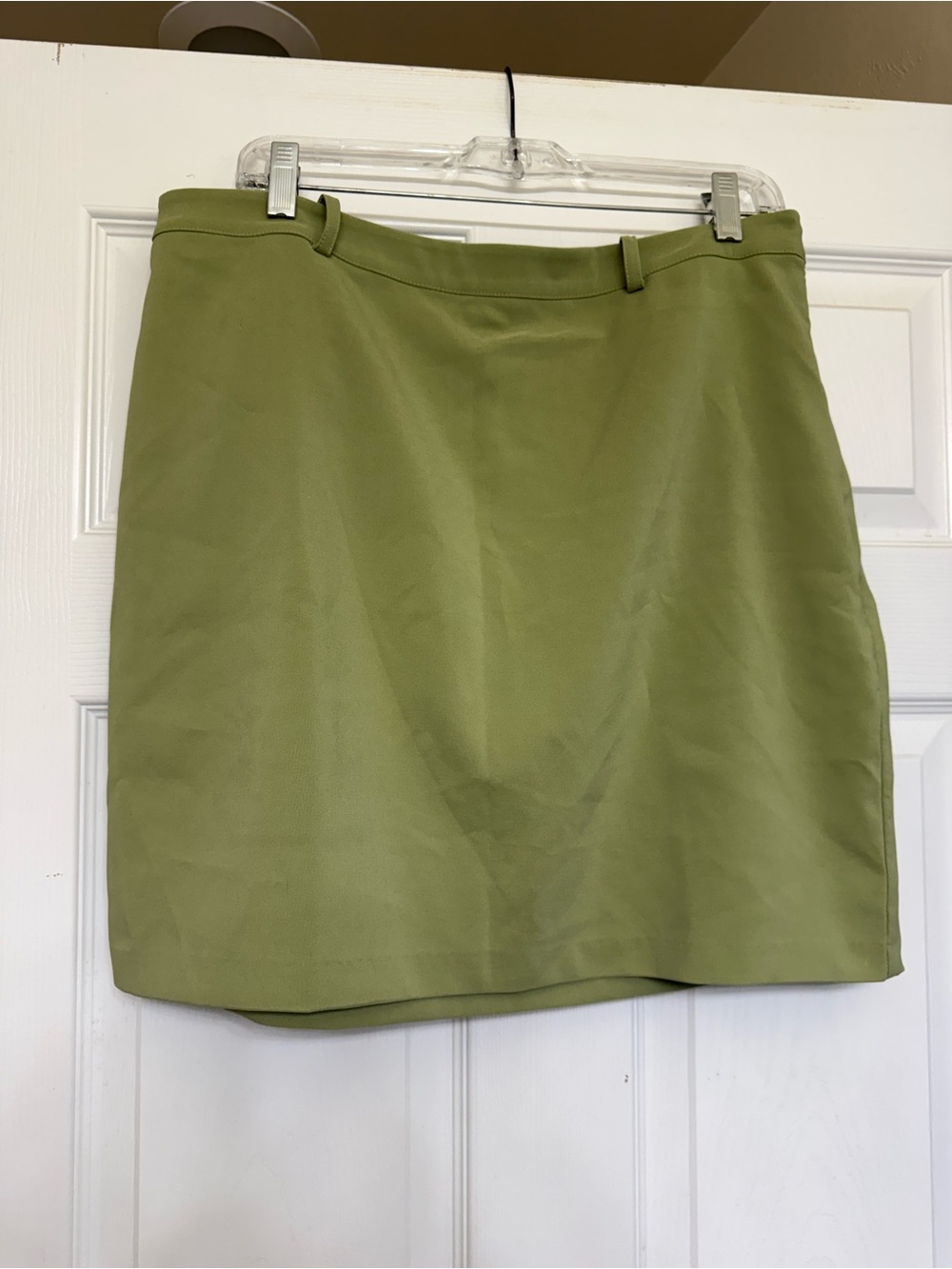 Olive Green Mini Skirt with Belt Loops